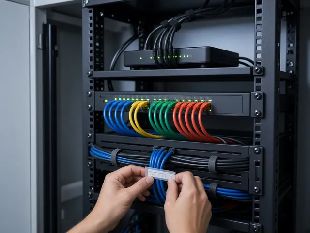 Neatly cabled equipment rack
